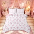 thumbnail image 1 of Meiyoeat Kawaii Princess Bow Full Size Comforter Sets for Women Girls, Girly Pink Bow-tie Bedding Sets, Pink Reversible, 3-Piece, 1 of 6