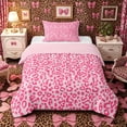 thumbnail image 1 of Meiyoeat Pastel Leopard Print Twin Comforter Sets 2pcs, Pink Cheetah Print Bedding Set, Light Pink,Pink Reversible, 1 of 6