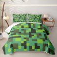 thumbnail image 1 of Meiyoeat Pixelated Blocks Miners Bed Spread Queen,Retro Geometric Camo Queen Coverlet Set for Bedroom, 1 of 7
