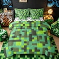 thumbnail image 1 of Meiyoeat Pixelated Blocks Miners Queen Bedding 7pcs, Retro Geometric Camo Bedding Comforter Set Queen for Bedroom, 1 of 6