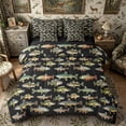 thumbnail image 1 of Meiyoeat Rustic Fish Print Queen Bedding 7pcs, Freshwater Animal Pattern Bedding Comforter Set Queen,Black Reversible, 1 of 6