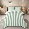 thumbnail image 1 of Meiyoeat Simple Vertical Stripe King Size Comforter Sets 3pcs, Classic Linear Pattern Comforters King Size, Sage Green,Reversible,1 Comforter and 2 Pillowcases, 1 of 6