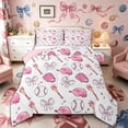 thumbnail image 1 of Meiyoeat Sport Baseball Queen Comforter Set 3 Pieces, Cartoon Bow Print Comforter Sets Queen, Pink White,Pink Reversible, 1 of 6