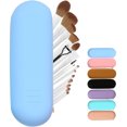 thumbnail image 1 of Meiyuuo Travel Makeup Brush Holder, Large Silicone Brushes Set Protect Cover Bag Small Items Organizer Zipper Closure Pouch, Waterproof Cute Case for Daily, Work Gift for Her Haze Blue, 1 of 10