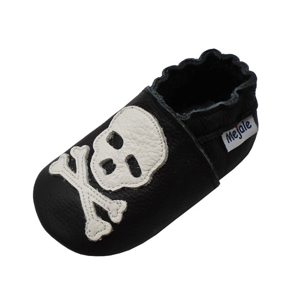Mejale Baby Shoes Soft Soled Leather Moccasins Skull Infant Toddler Pre-Walker(24-36 Months,Black)