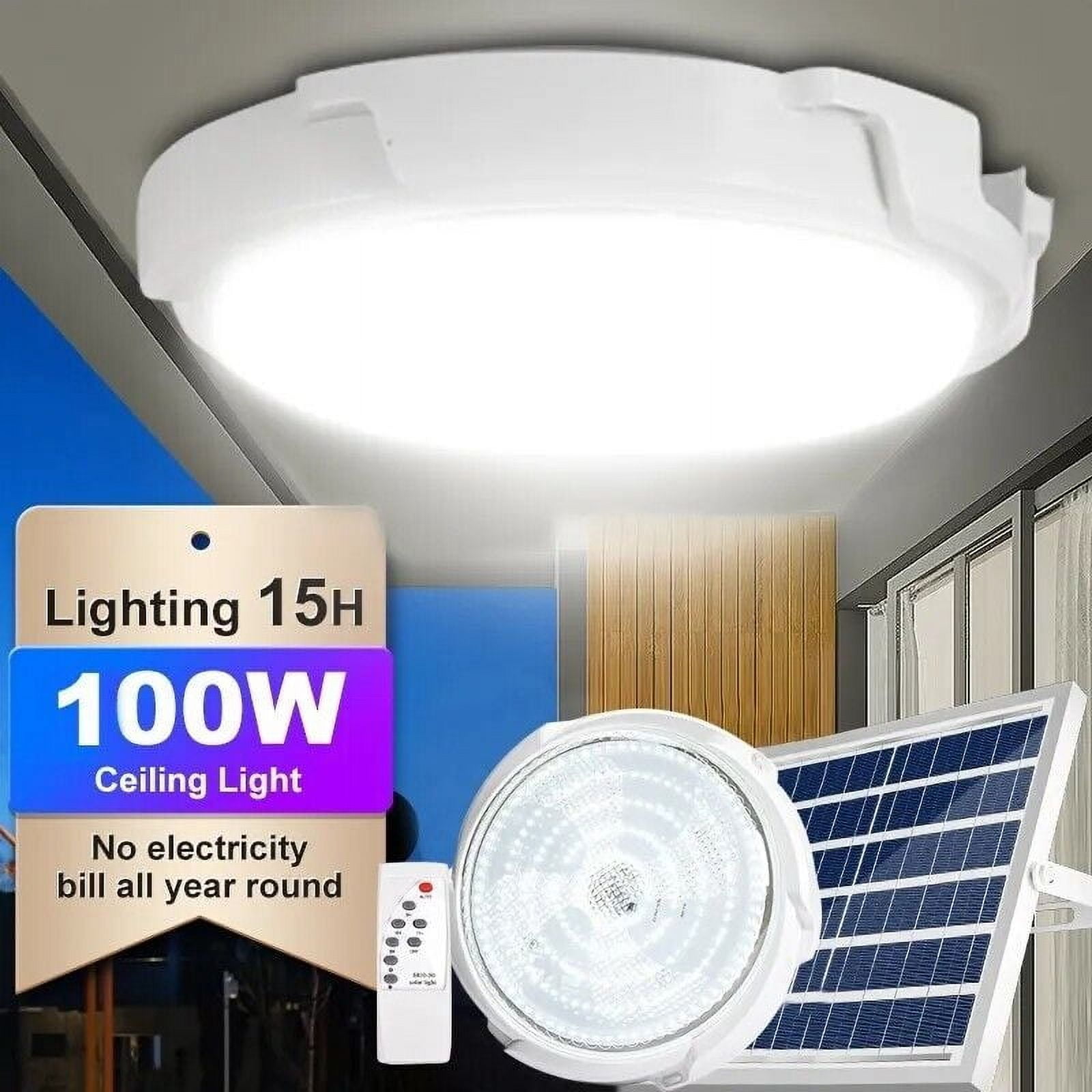 Mejor Lampara Solar Para la Casa con Panel Luz De Techo Impermeable C/C ...