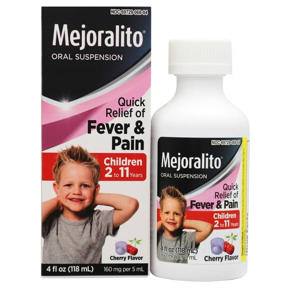 Mejoralito Children's Fever Oral Suspension, 4 oz Bottle