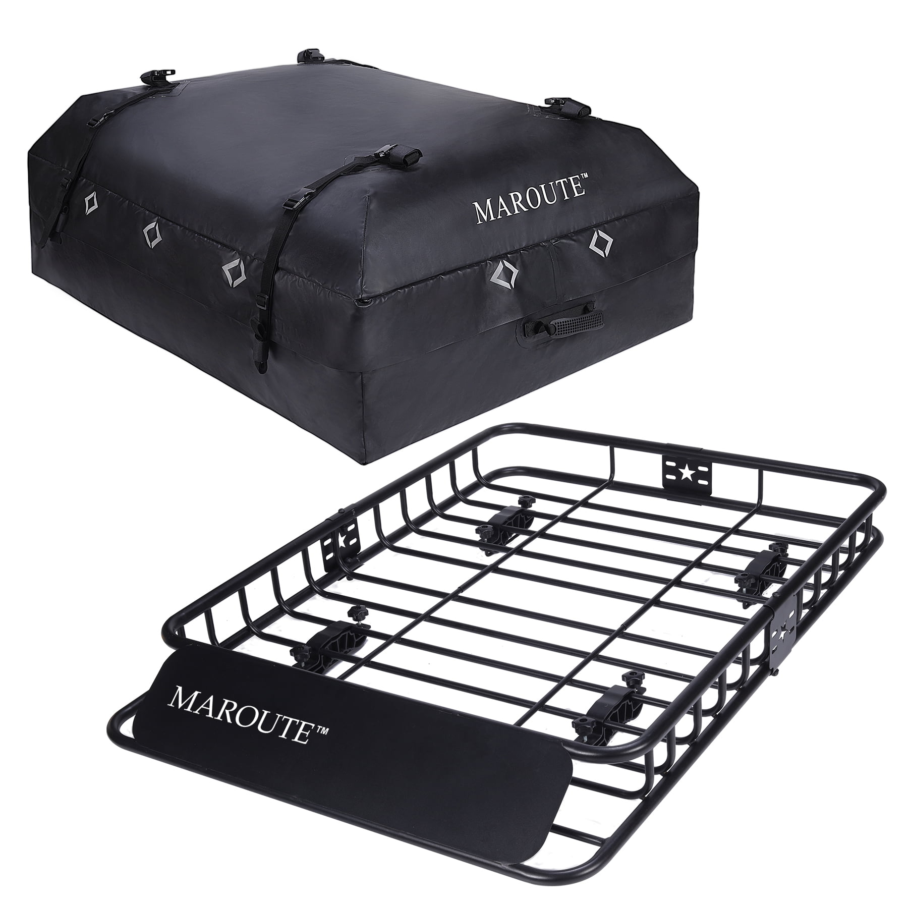 Mekek Heavy Duty Rooftop Cargo Carrier Rack 200 lbs, Steel Black, 51 x 36 Inch