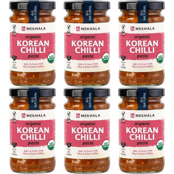 Mekhala Organic East Asian Cooking Pastes 3.53oz (Korean Chili, 6)