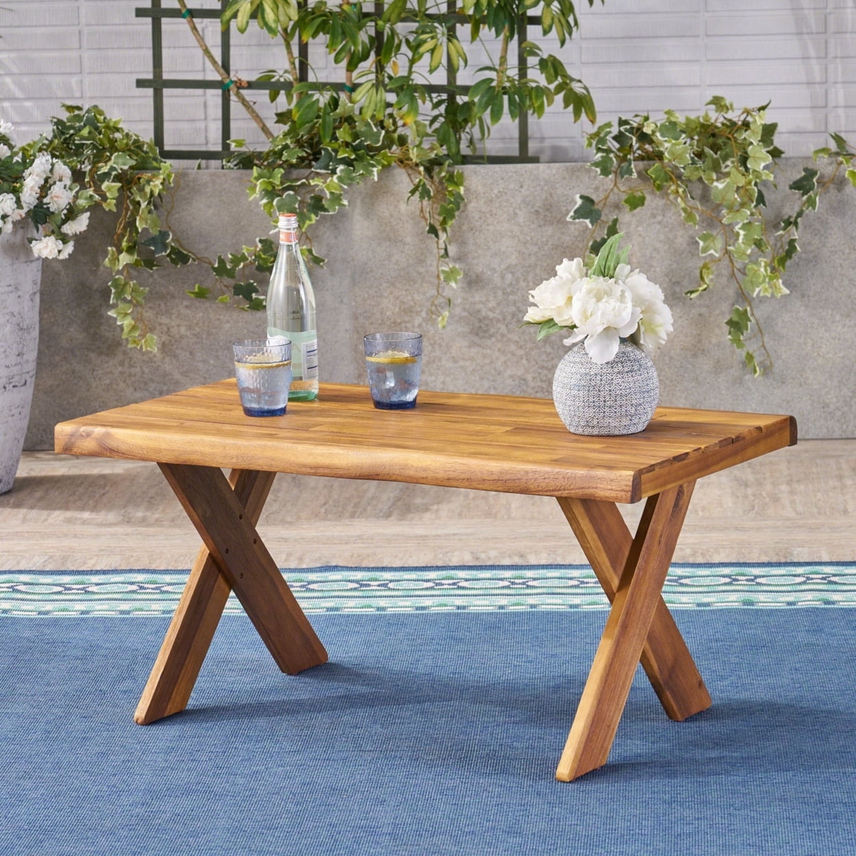 Outdoor acacia wood coffee table discount