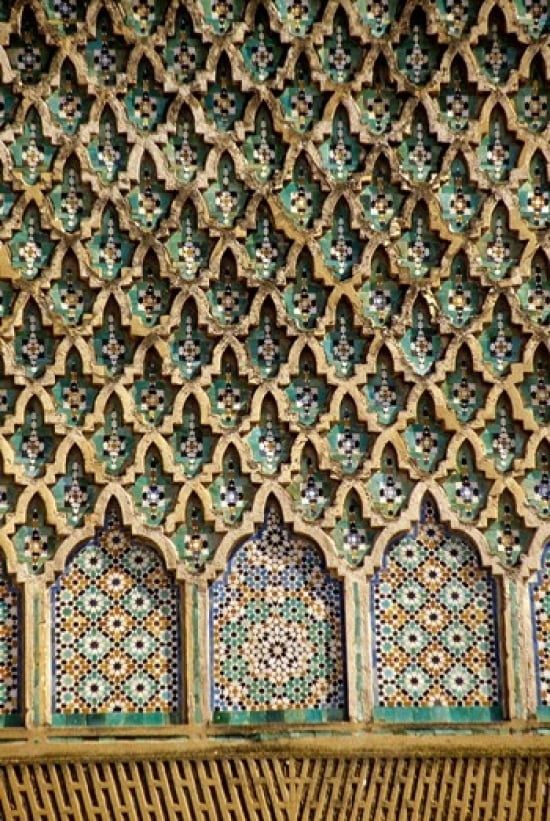 Meknes Morocco Tilework on the Bab Mansour Gate Canvas Art - Charles O Cecil DanitaDelimont (12 x 17)