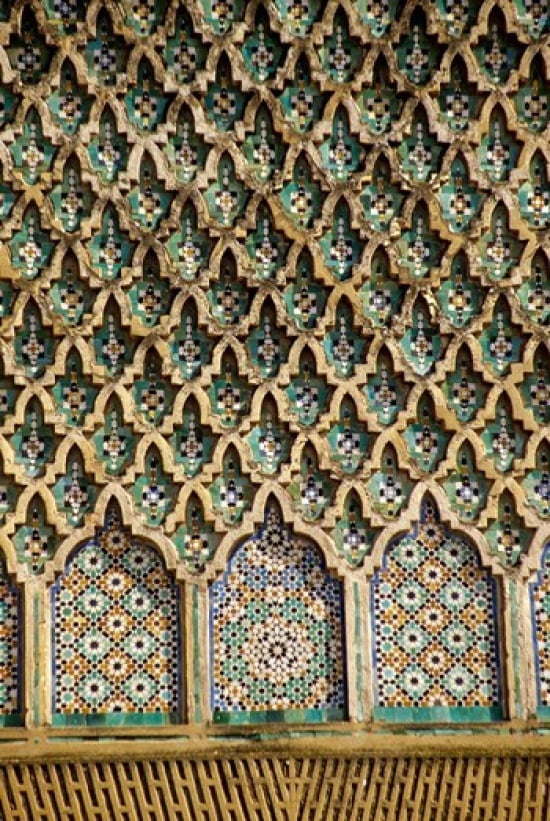 Meknes Morocco Tilework on the Bab Mansour Gate Canvas Art - Charles O Cecil DanitaDelimont (24 x 36)