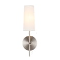 thumbnail image 1 of Mel 1 light Burnished Nickel and White shade wall sconce, 1 of 5