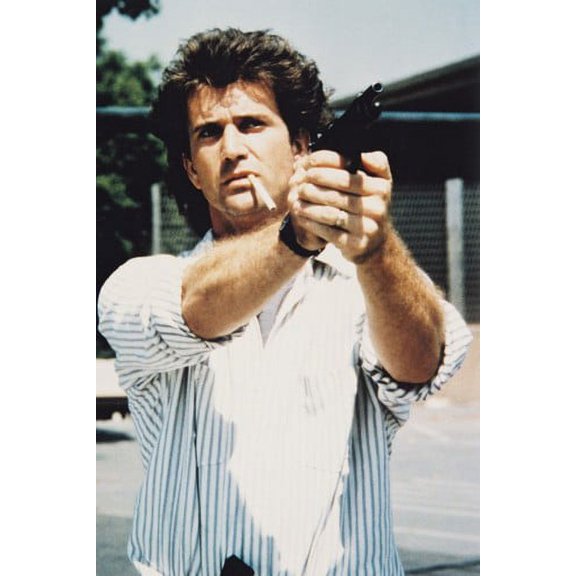 Mel Gibson Lethal Weapon Color Pointing Gun 24x36 Poster
