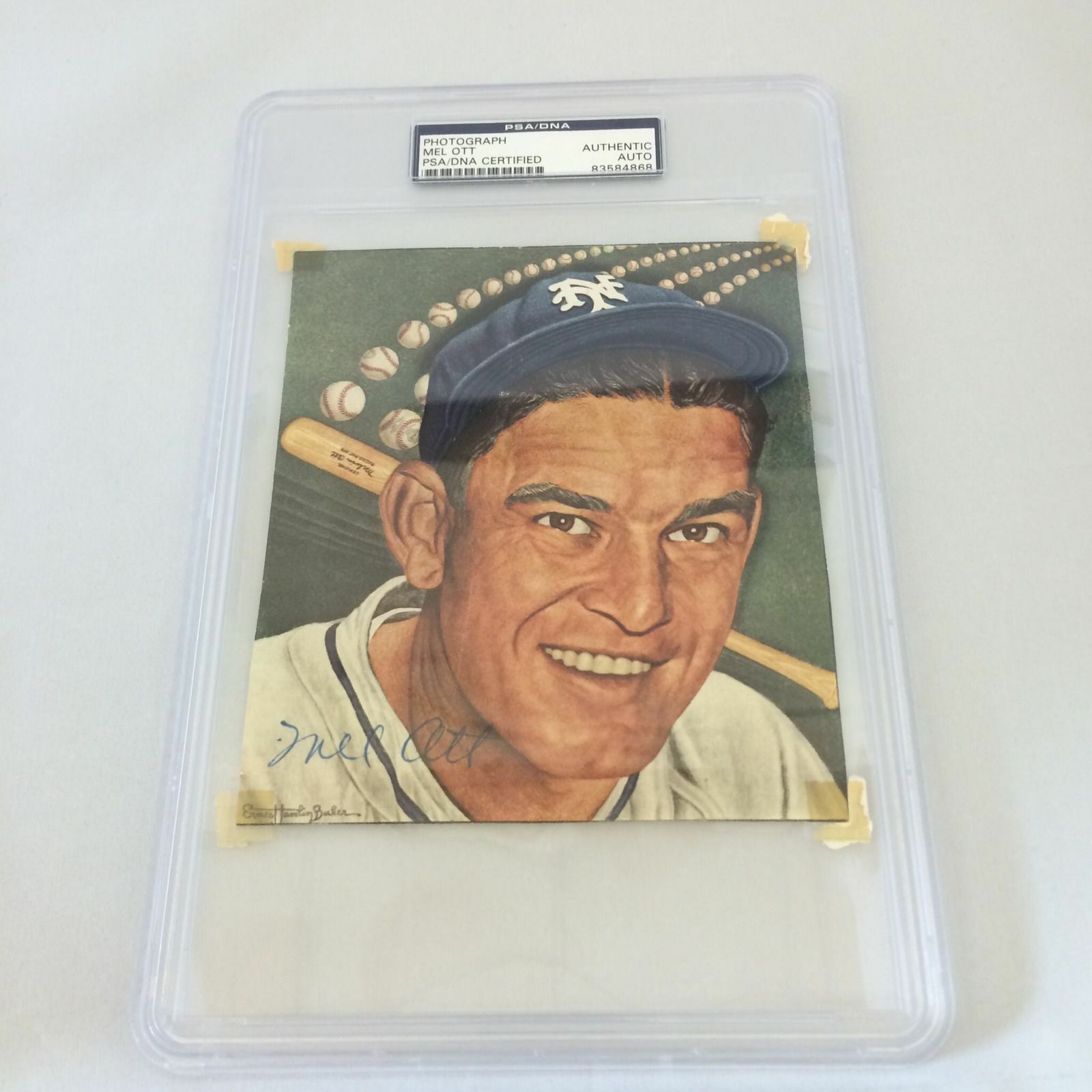 Mel Ott Signed Portrait Photo Mint Auto PSA DNA + JSA COA