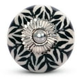 thumbnail image 1 of Mela Artisans 12-Pack Ceramic Kitchen Cabinet Knobs - Black & White Daffodil, 1 of 8