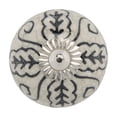 thumbnail image 1 of Mela Artisans 12-Pack Ceramic Kitchen Cabinet Knobs - Grey & White Leaf, 1 of 8