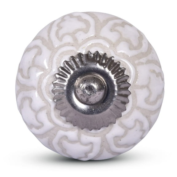 Mela Artisans 12-Pack Ceramic Kitchen Cabinet Knobs - Sweet Pea White