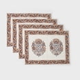 thumbnail image 1 of Mela Artisans 13x18 Inch Set of 4 Cotton Block Printed Placemats, Pink & White, 1 of 5