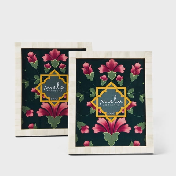 Mela Artisans Classic Bone Inlay Photo Frame Set of 2 – 8x10