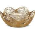 thumbnail image 1 of Mela Artisans Gold Wire Fruit Basket Kitchen Counter - Medium, Gurez Valley Design , Decorative Round Wire Basket , Modern Metal Vegetable & Fruit Bowl , Cute Farmhouse Table Decor , 9 x 4 x 4, 1 of 7