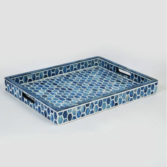 Mela Artisans Gramercy Bone Inlaid Decorative Tray- Small