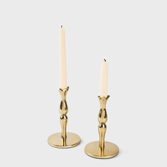 Mela Artisans Holiday Accents Brass 6" Candlesticks, Set of 2