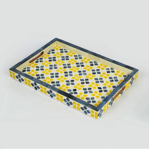 Mela Artisans Marigold Mosaic Inlay Tray