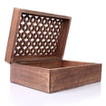 thumbnail image 1 of Mela Artisans Rustic Trellis Storage Box with Hinged Lid - Medium Polish, Medium Size, 1 of 7