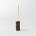 thumbnail image 1 of Mela Artisans Striped Marble & Acacia Candleholders -Black, 1 of 5