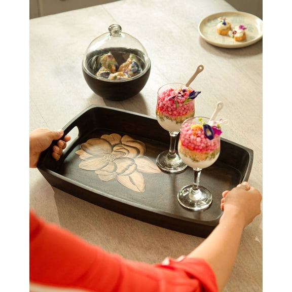 Mela Artisans Tashi Handpainted Serving Tray