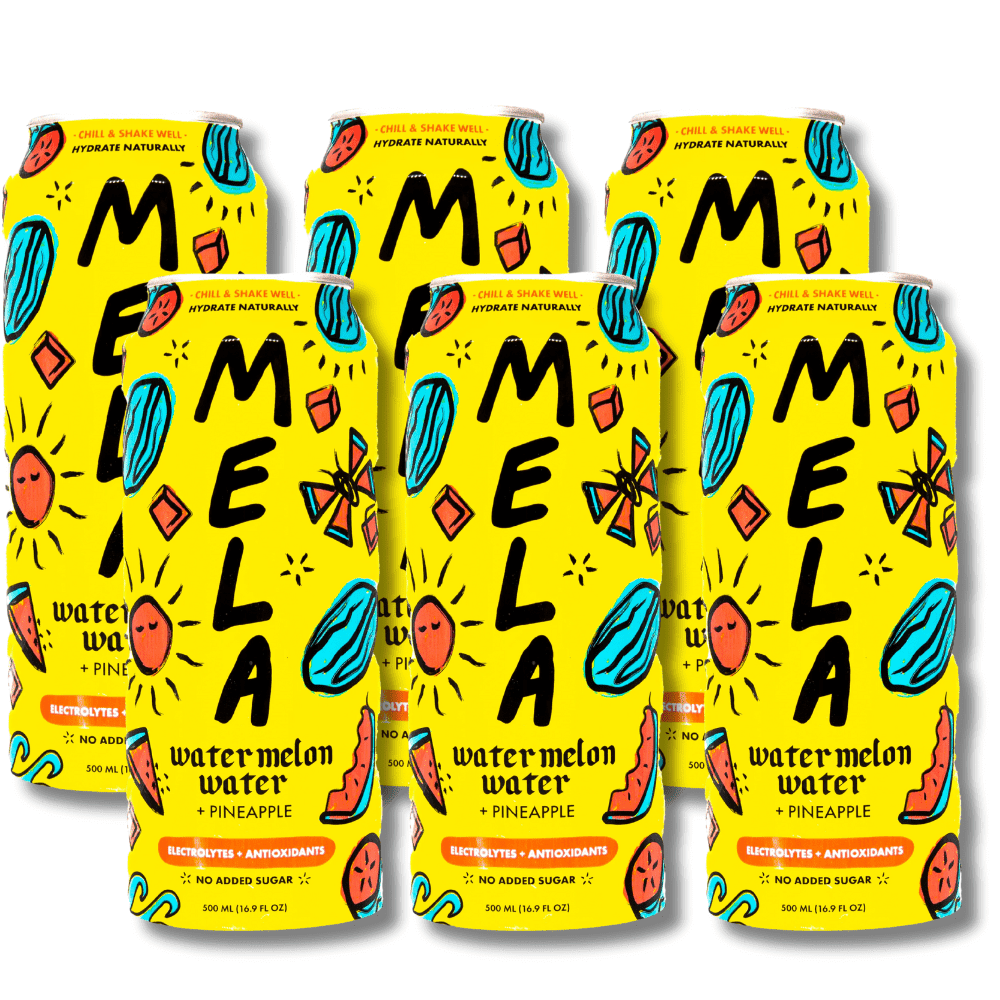 Mela Water Pineapple Sparkling Flavored Water, 12oz Cans, 6-Pack