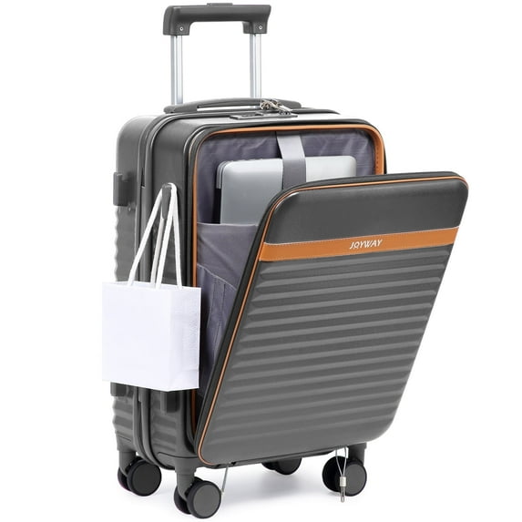 Joyway Front Opening Cover Carry-on Luggage Side Hooks TSA Lock Spinner Wheels YKK Zippers