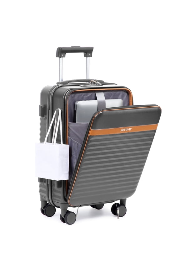 Front Opening Cover Carry-on Luggage Side Hooks TSA Lock Spinner Wheels YKK Zippers