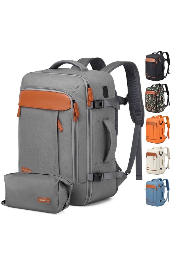 2-Piece Travel Backpack Set Airline-Approved Waterproof Carry-On Luggage with USB Charging Port Comfortable Straps & Matching Toiletry Bag