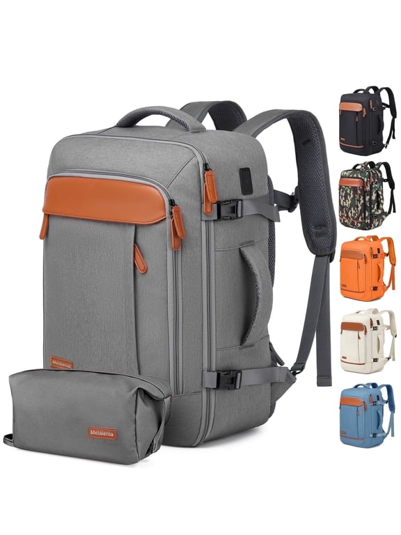 2-Piece Travel Backpack Set Airline-Approved Waterproof Carry-On Luggage with USB Charging Port Comfortable Straps & Matching Toiletry Bag