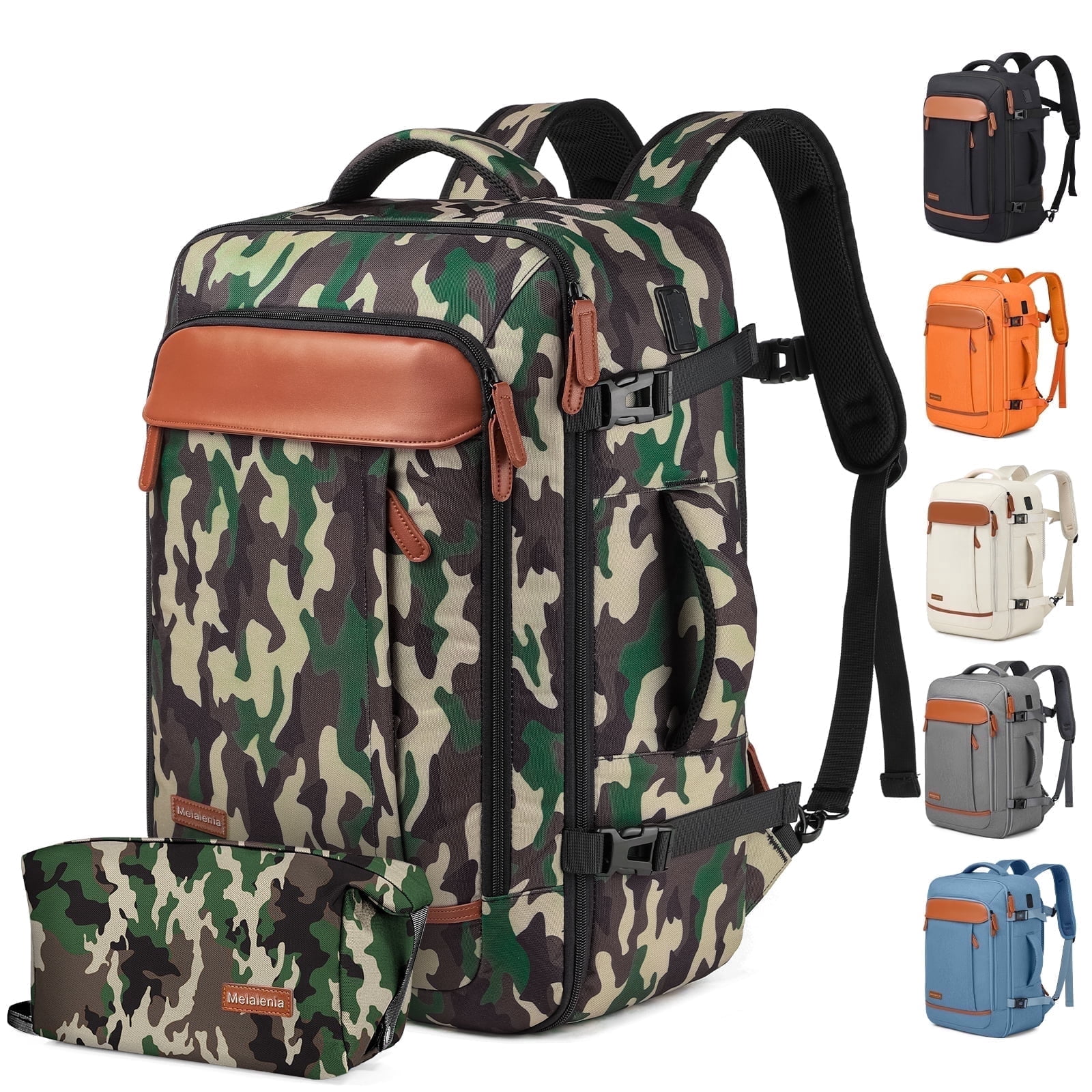 Joyway 2-Piece Travel Backpack Set Airline-Approved Waterproof Carry-On Luggage with USB Charging Port Comfortable Straps & Matching Toiletry Bag
