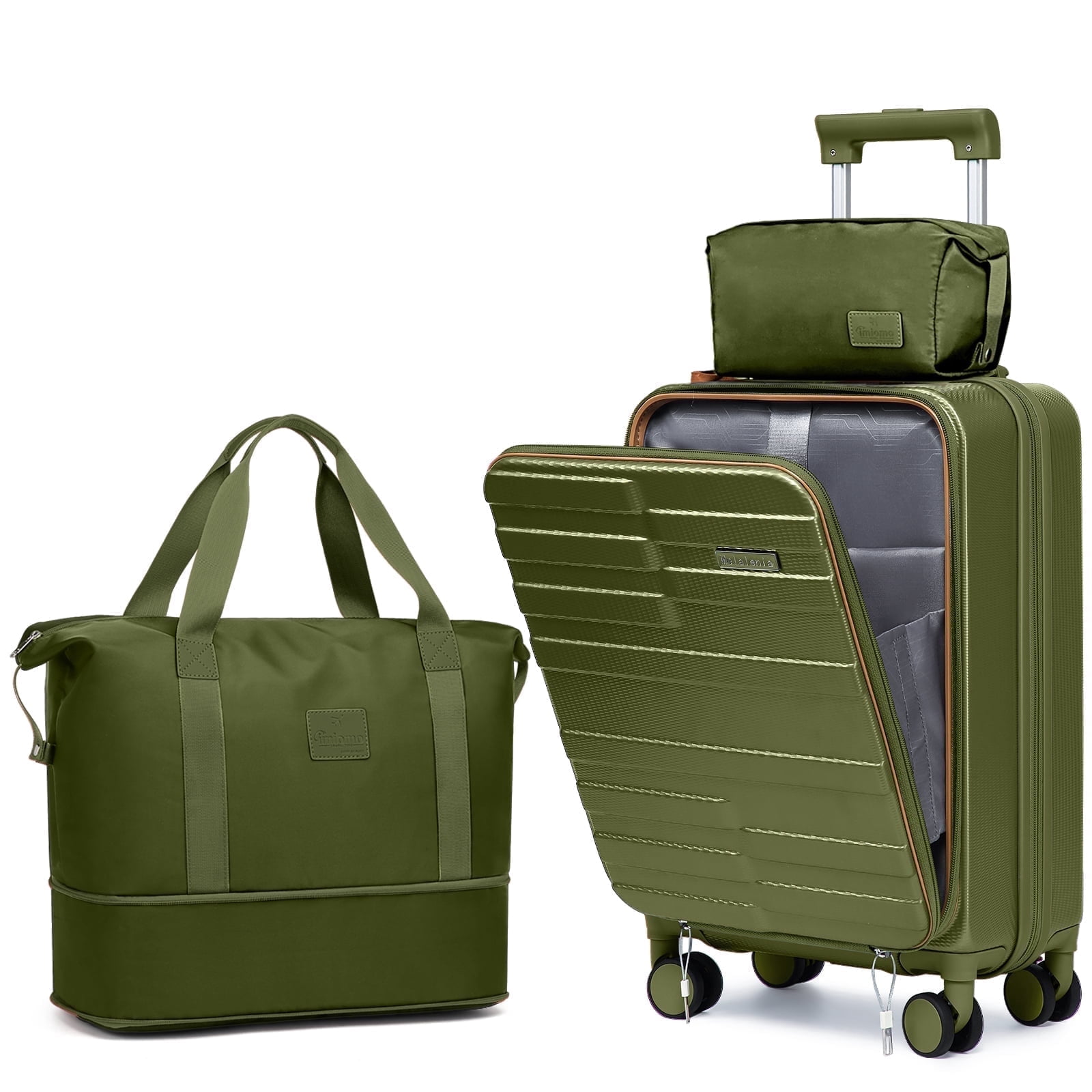 Joyway 3-Piece Front Opening Cover Carry-on Luggage Side Hooks TSA