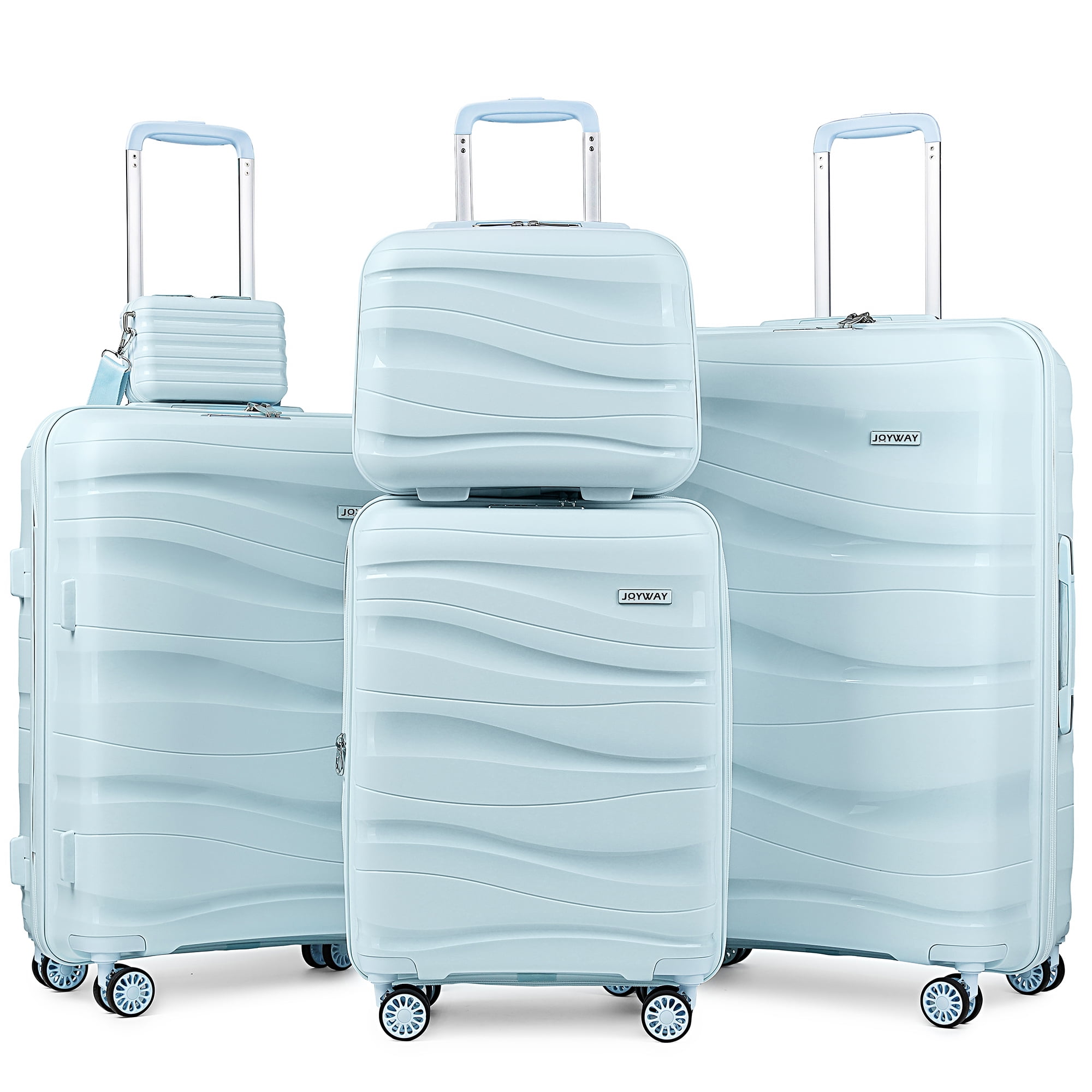 Hardshell Suitcase Spinner Wheels PP Luggage Sets Lightweight Suitcase With TSA Lock(only 28)3-Piece Set (20/24/28) Light Blue main image 0