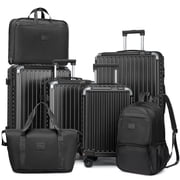Joyway 7 Piece Luggage Set PC Hardside Lightweight Suitcase with TSA Lock Spinner Wheels 18/20/24/28