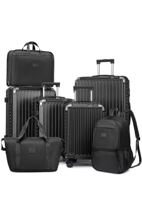 7 Piece Luggage Set PC Hardside Lightweight Suitcase with TSA Lock Spinner Wheels (18/20/24/28)