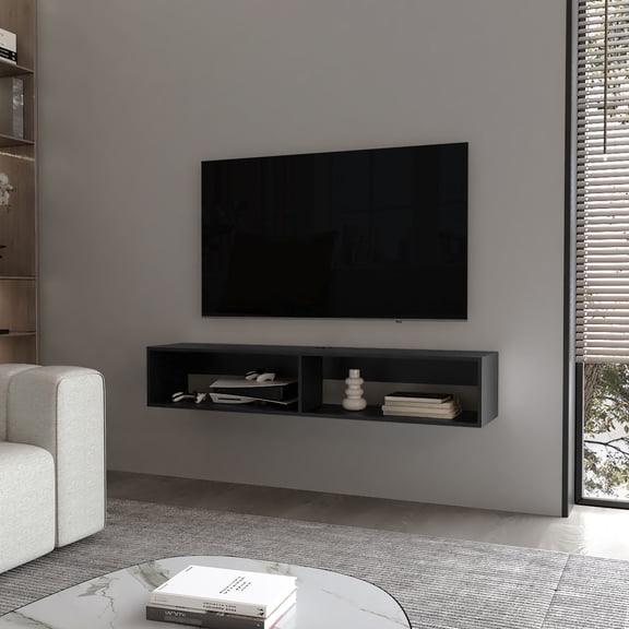 Melamine Build - Store Media Devices - Modern Living Room - Save Floor Area