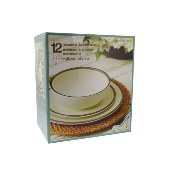 Melamine Dinnerware Set, 12 Piece