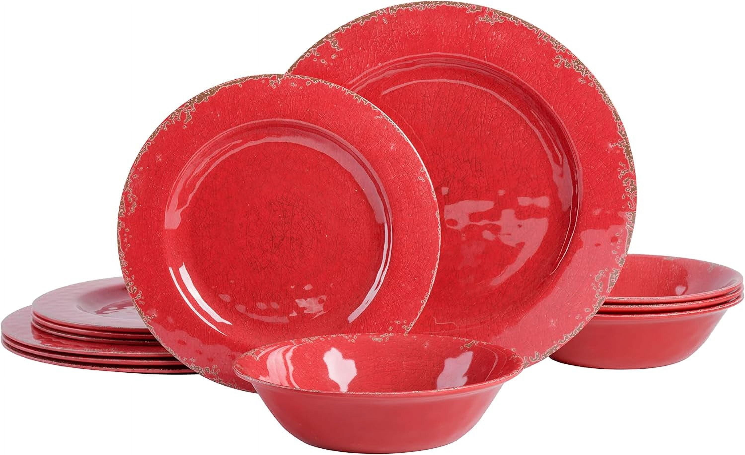 Oneida Terrazzo Mint 12-Piece Green Melamine Tableware Set