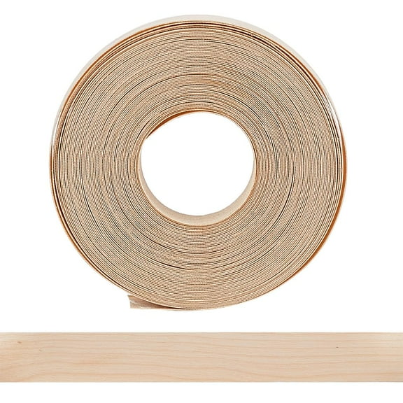 Melamine Edge Banding 3/4 inch x 50ft Roll of Creamy Edge Banding with Pressure Adbesive Flexible Veneer Edging Wood Cabinet Edge Banding for Door Gap Window Gap for DIY