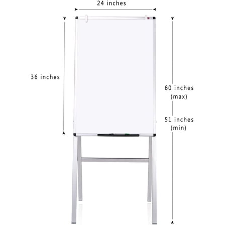 Melamine H-Stand Whiteboard/Adjustable Dry Erase Easel, 24 x 36 Inches