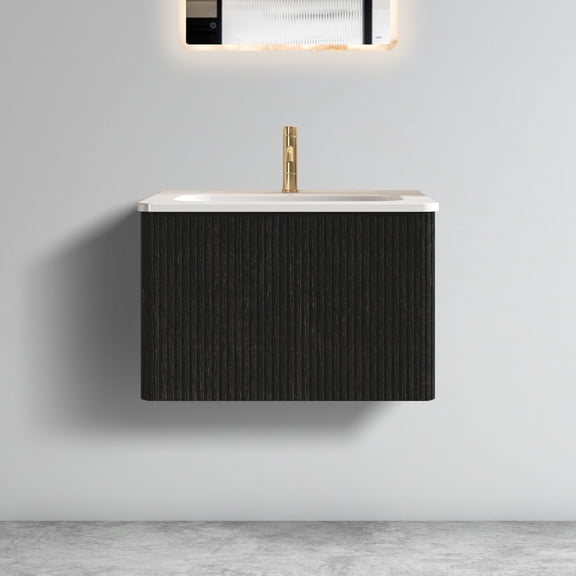 Melamine Material - Curved Edges and Striped Texture - Bathroom - Stylish