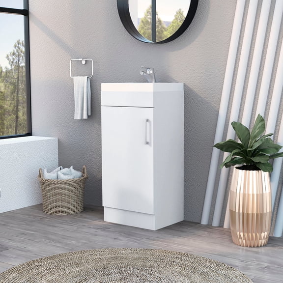 Melamine Material Vanity - Hold Bathroom Products - Small Family Bathrooms - Space - Saving Storage