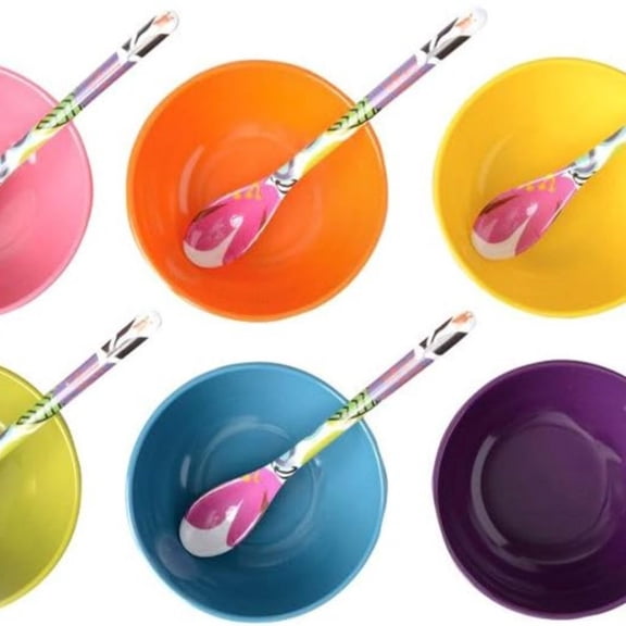 Melamine Mini Bowls, 6-Piece Set, Small Serving Bowl Snack, Condiment, Dip, Dessert, Ice Cream