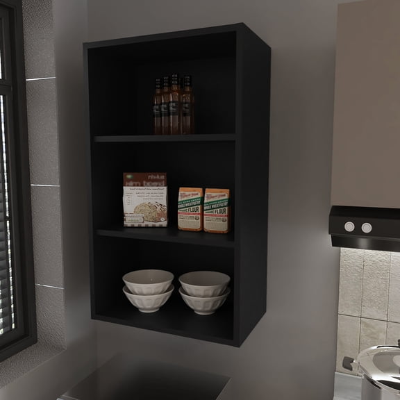 Melamine Open Storage | Wall-Mounted Kitchen Cabinet for Spices and Bowls, Saves Counter Space